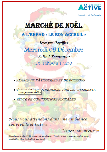 marché de noel ehpad bouvigny